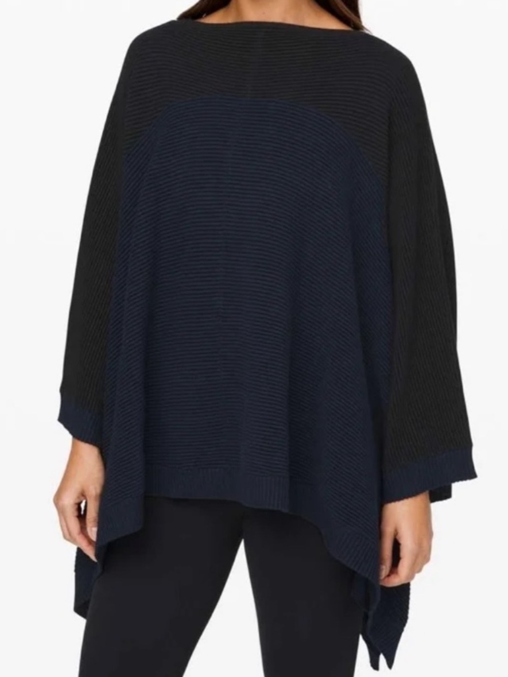 Lululemon Knit Ribbed Poncho Sweater One Size Fits All It All Lines Up Crewneck
